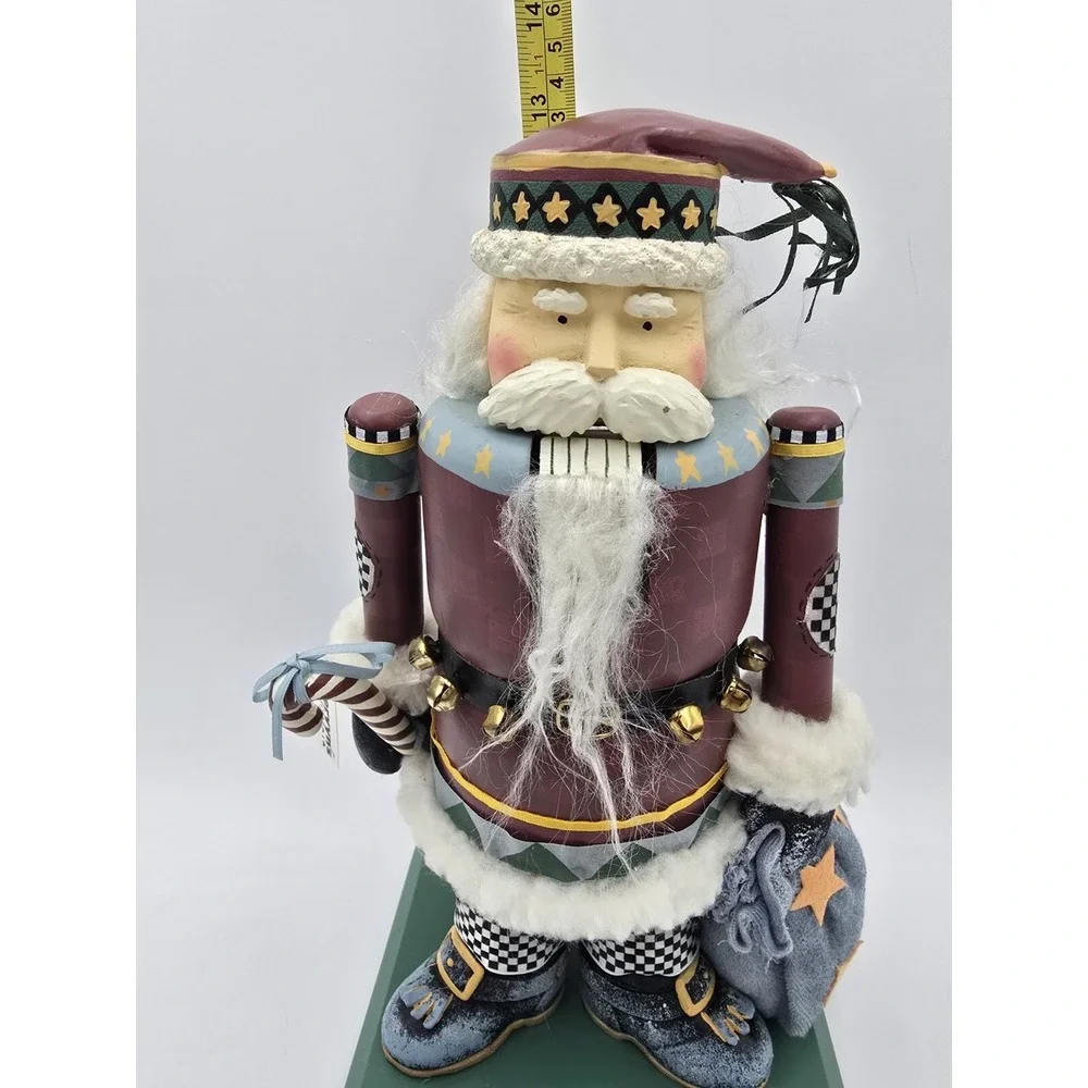 Vintage Nutcracker Santa Figurine Wood &  Resin 12.5